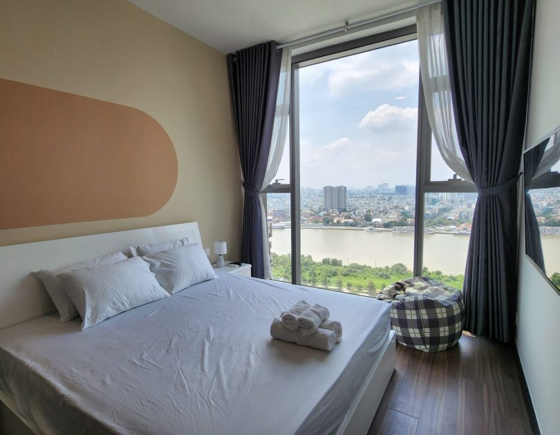 Large bedroom overlooking Saigon River